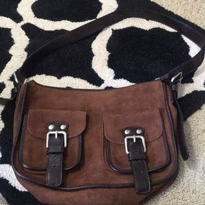 Coccinelle brown suede shoulder bag